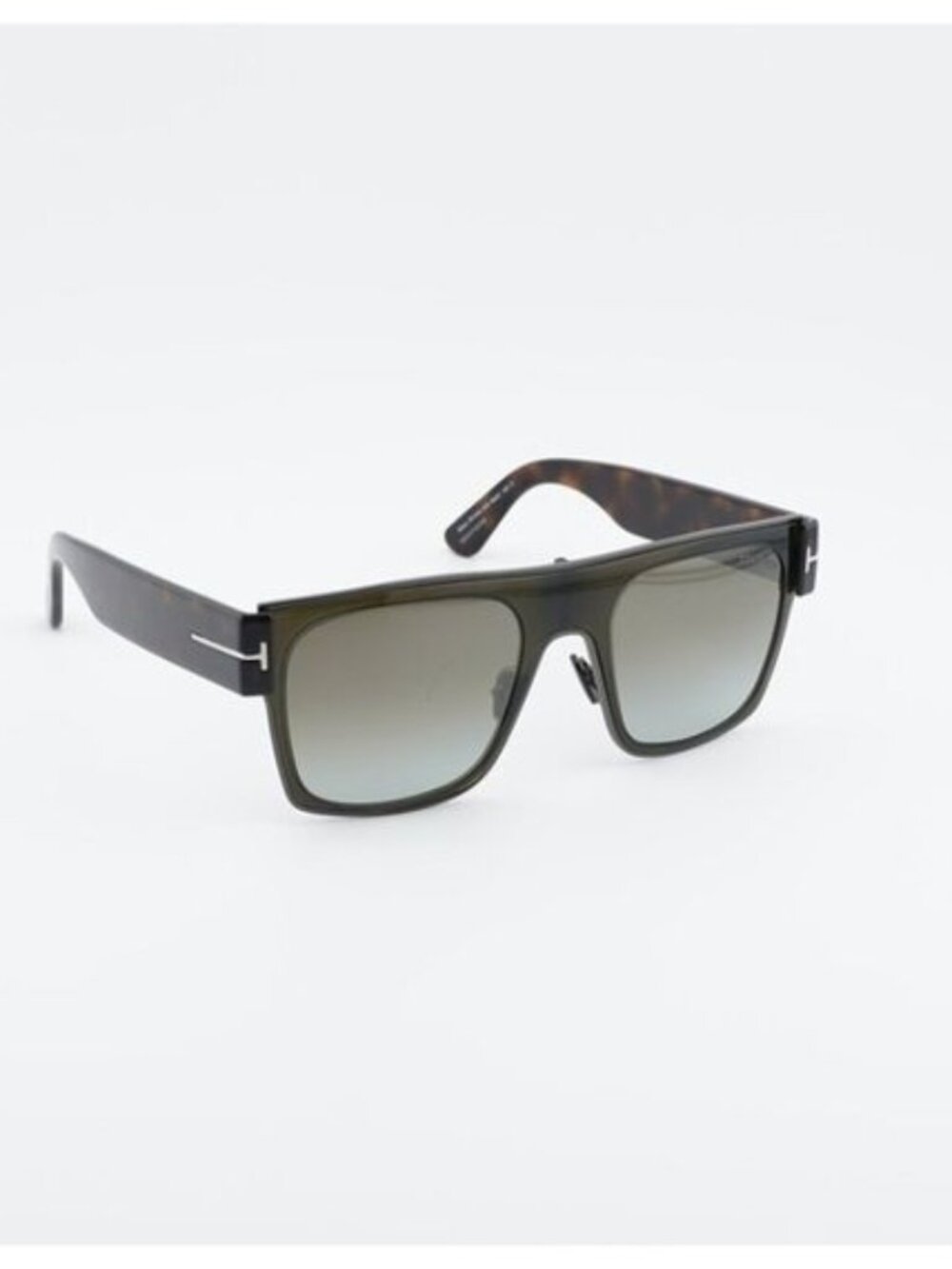 Tom Ford Edwin FT1073 51G Sunglasses Green / Havana Square Frame, Brown Lenses